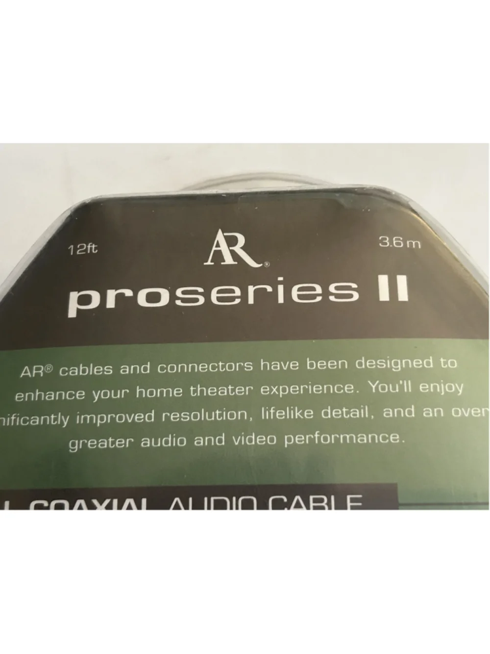 12 Foot Digital Coaxil Audio Cable Acoutic Research PR172